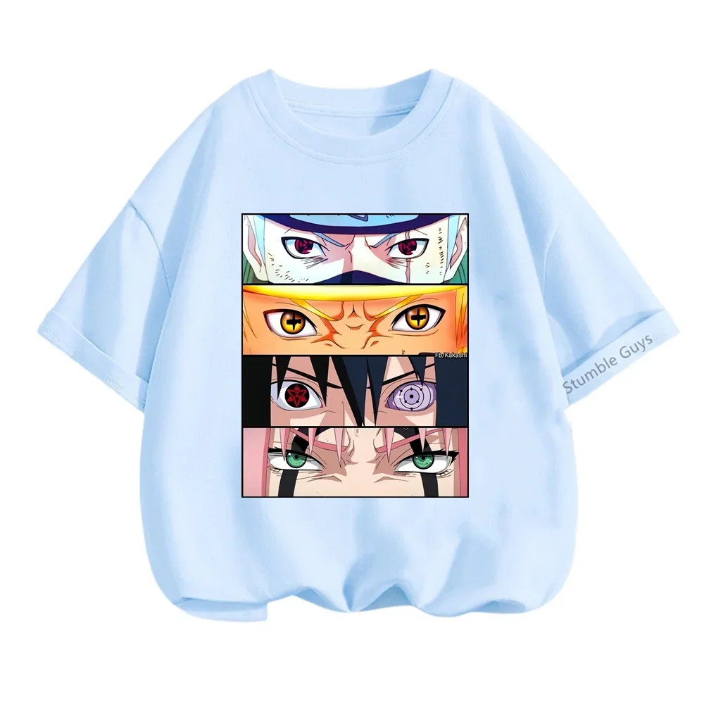 Summer Narutoes Tshirt Boys Clothes Girls T-shirt Anime Kids Cartoon Tees Children Teen Short Sleeve Tops Fashion Baby Clothing