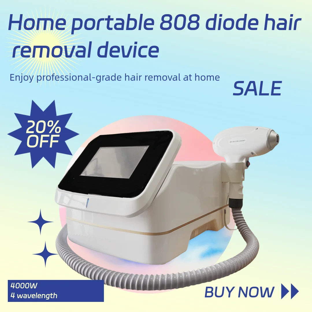 المهنية المنزل المحمولة ديود الجليد التيتانيوم آلة إزالة الشعر بالليزر 755 940 1064 808nm 4000 واط غير مؤلم دائم