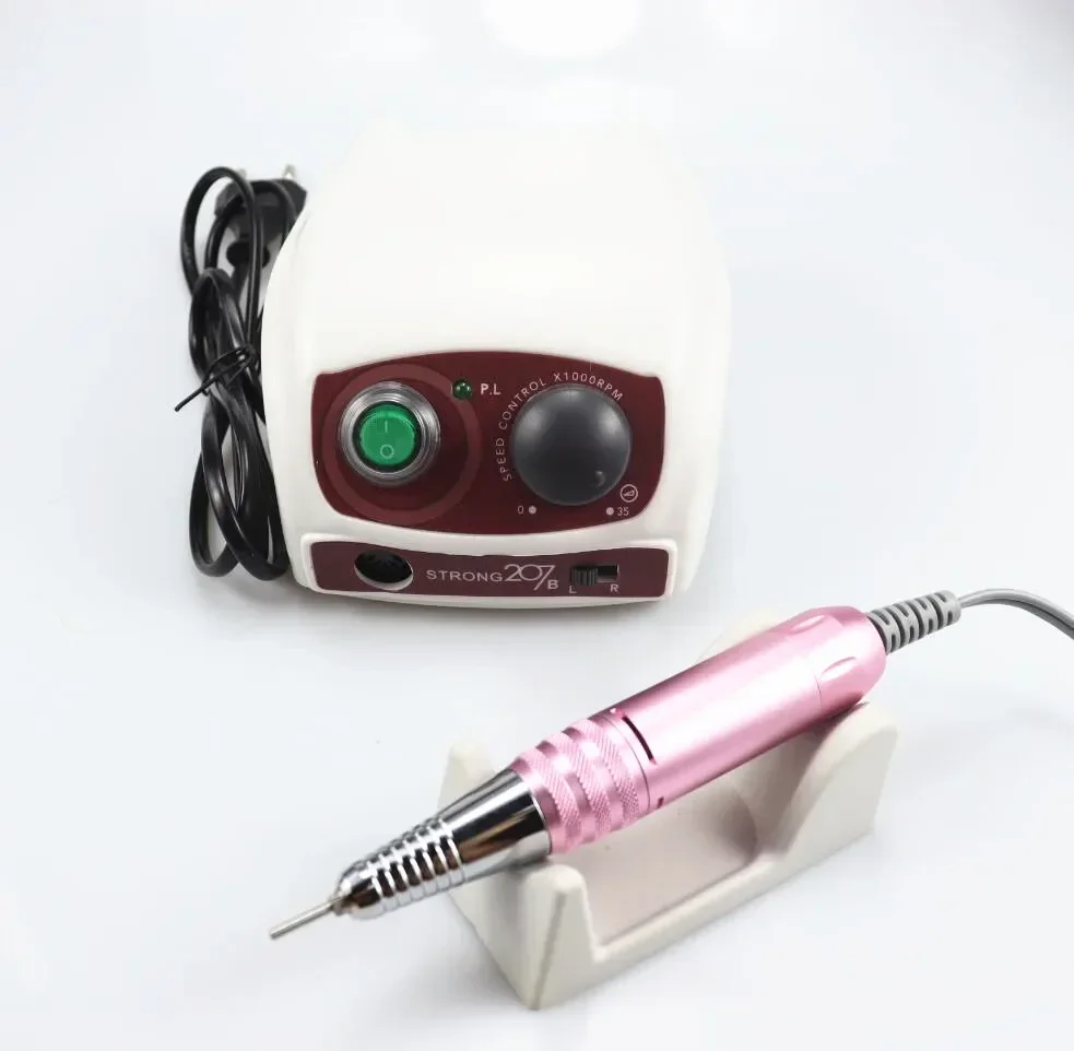 STRONG 210 /207 35000RPM Control Box & STRONG 210 PRO Micromotor Handpiece Electric Manicure Drill Set For Nail polishing device