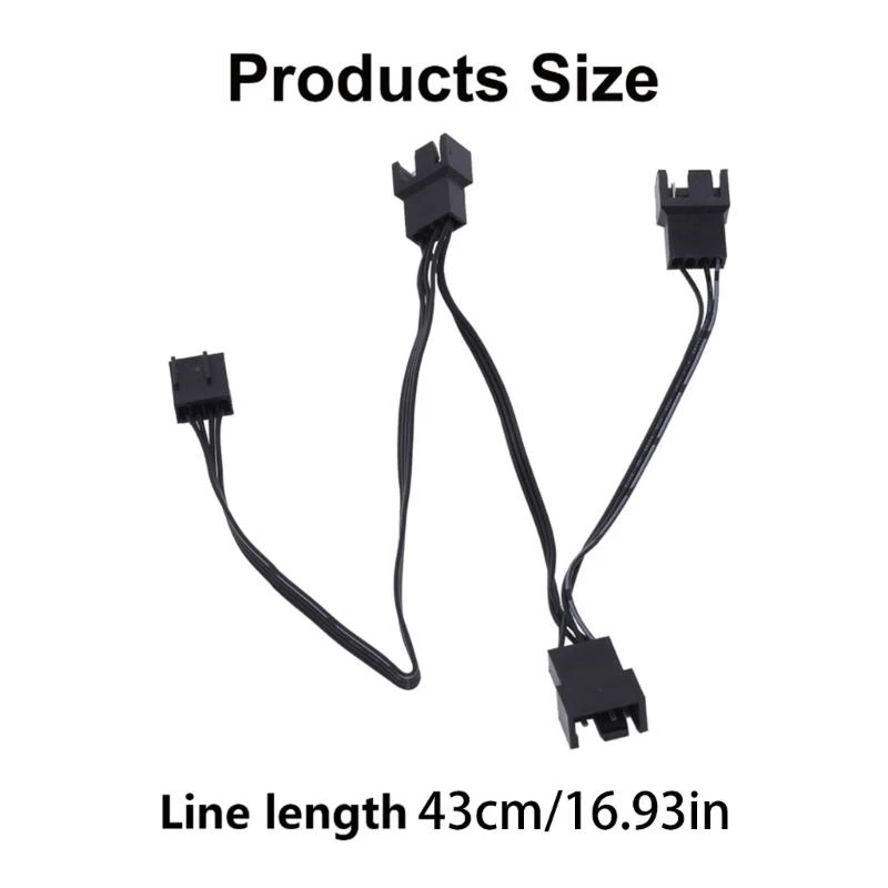090F Эффективное управление воздушными потоками от 4PIN до 3WAY FAN SPLITER Кабель 30 см длины