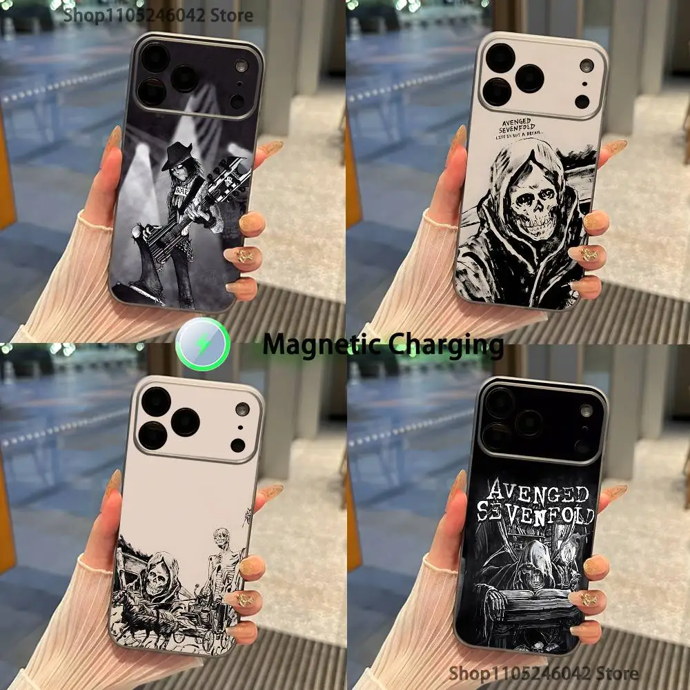 

A-Avenged S-Sevenfold Rock For iPhone 17,16,15,14,13,12,11,Pro,Max,Plus Transparent gray Phone Case Magnetic Wireless Charging