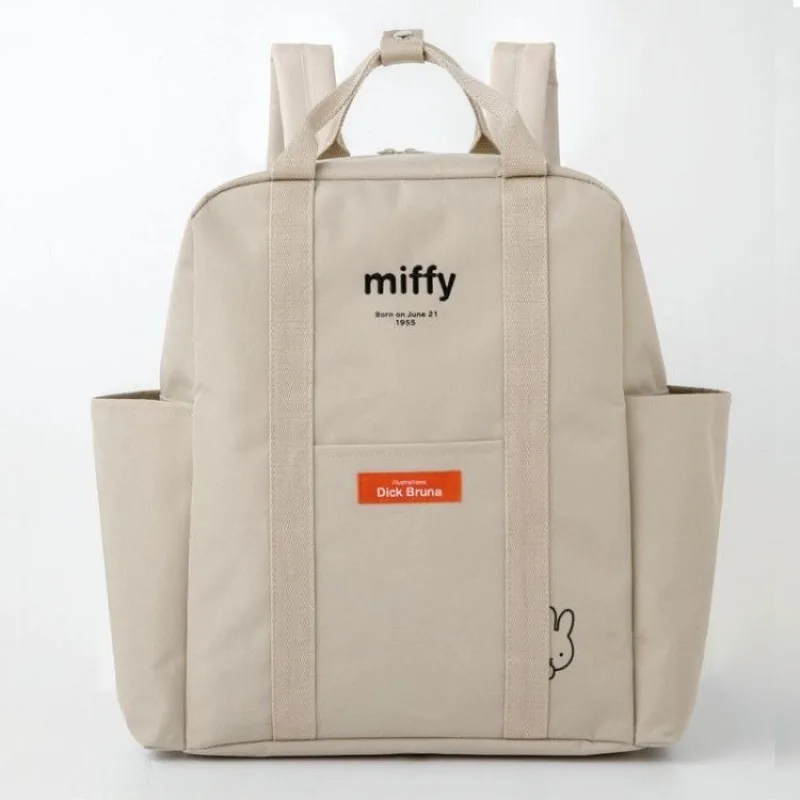 

​ ​ Рюкзак Miffy Kawaii, минималистичный черно-белый мультяшный кролик, большая вместительная уличная повседневная сумка для подростков и студентов колледжа ​