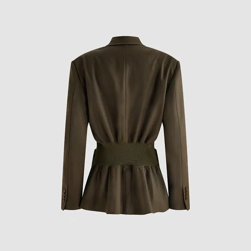 Women's wool blend suit set, fitted jacket coat, high-quality business wide-leg pants, 2026, new style, y2k, top