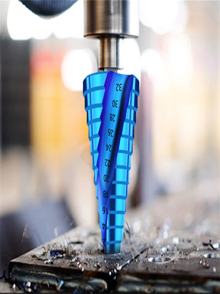 

Pagoda Cobalt Step Drill Bit Machine Steel Superhard Hole Expansion Cone Metal Wood Blue Step Drill 4-32MM 4-20MM