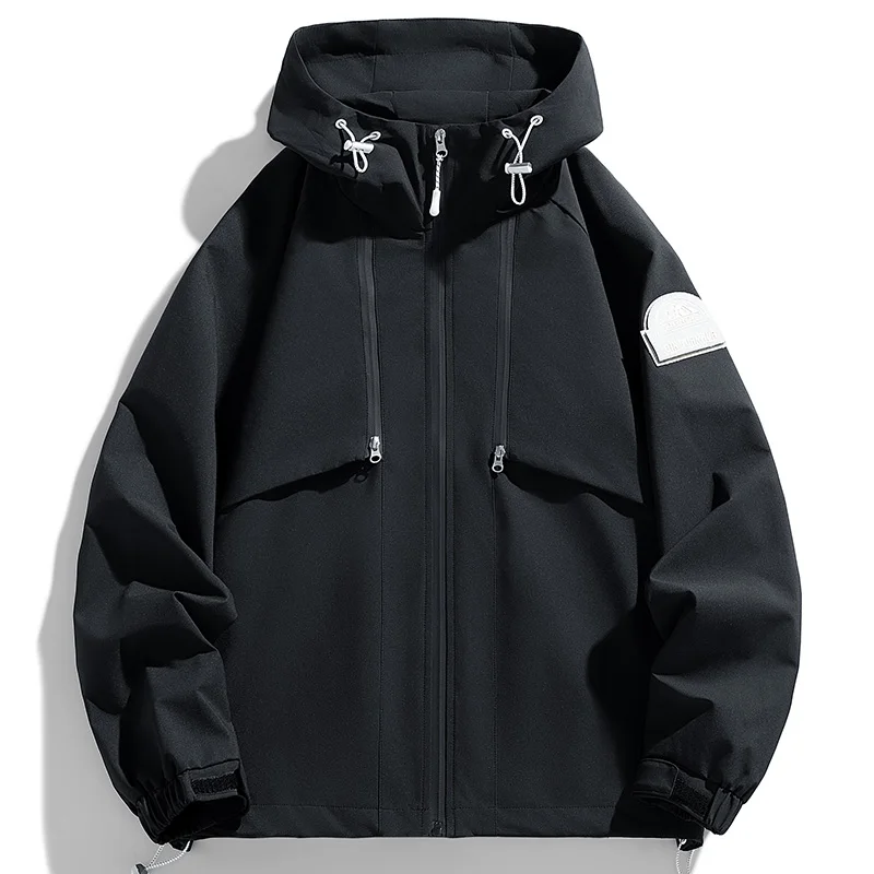 Fashion Simple Hooded Men Jackets Outdoor Casual Windproof Outerwear Solid Color All-match Male Coats Spring Autumn New Style