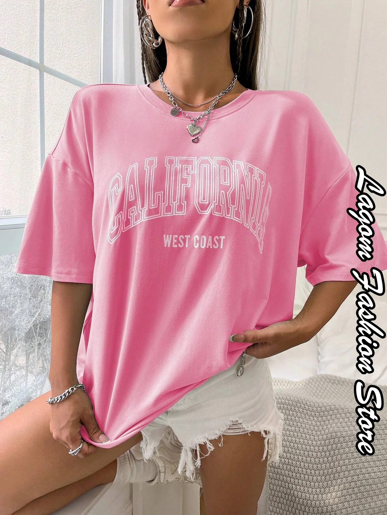 California West Coast T-Shirt Summer Women Vintage Cotton O-Neck Tops Tees Fashion Letter Clothing Female Casual Streetwear