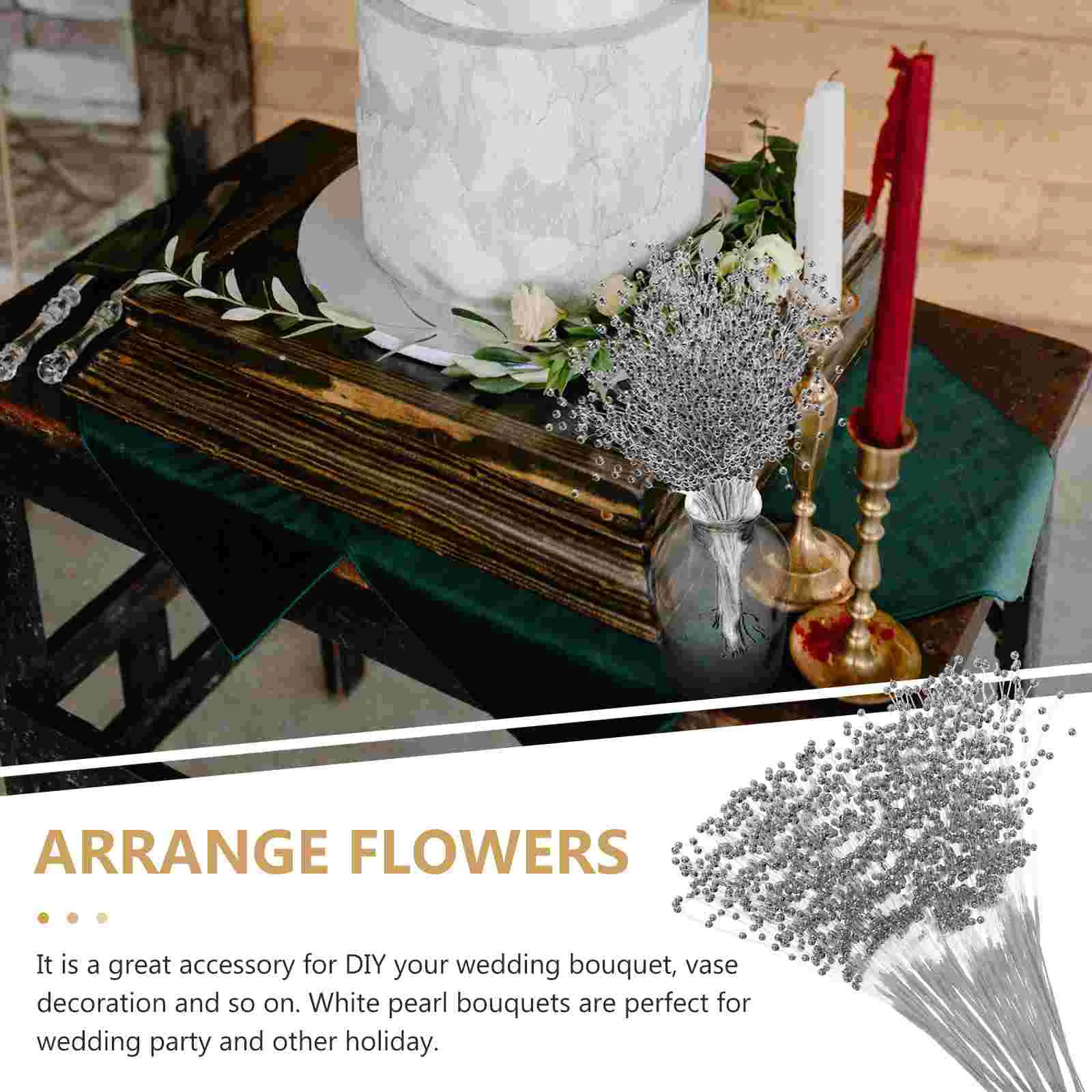  100 PCS Decorative String of Pearls Rhinestone Veil Body Chain Flower Garland Bride