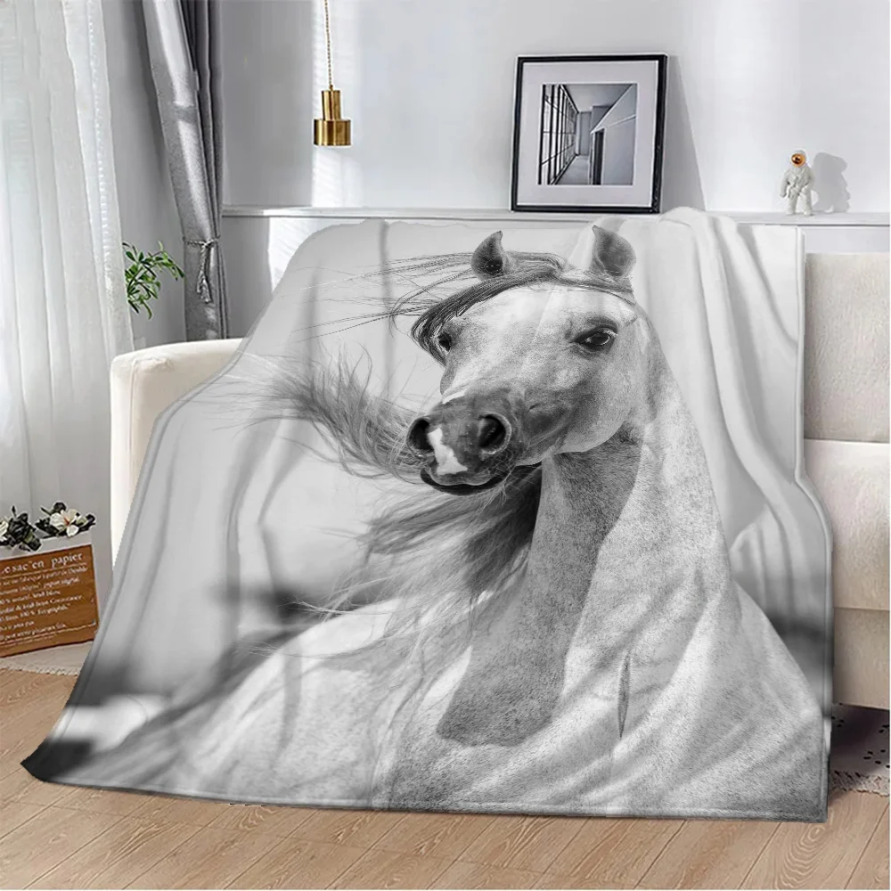 Horse Blanket Oversized Plaid Blankets for Decorative Sofa Olympique De Marseille Throw Blanket Luxury Designer Seventeen Kpop