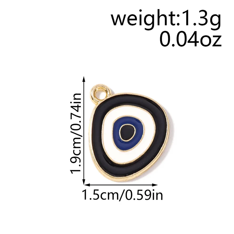 Tusember 20 Stück 15*19mm Niedliche Türkische Blaue Augen-Anhänger für Ohrhänger, Armbänder, Halsketten, Böser-Blick-Anhänger zur Schmuckherstellung – Detail 1
