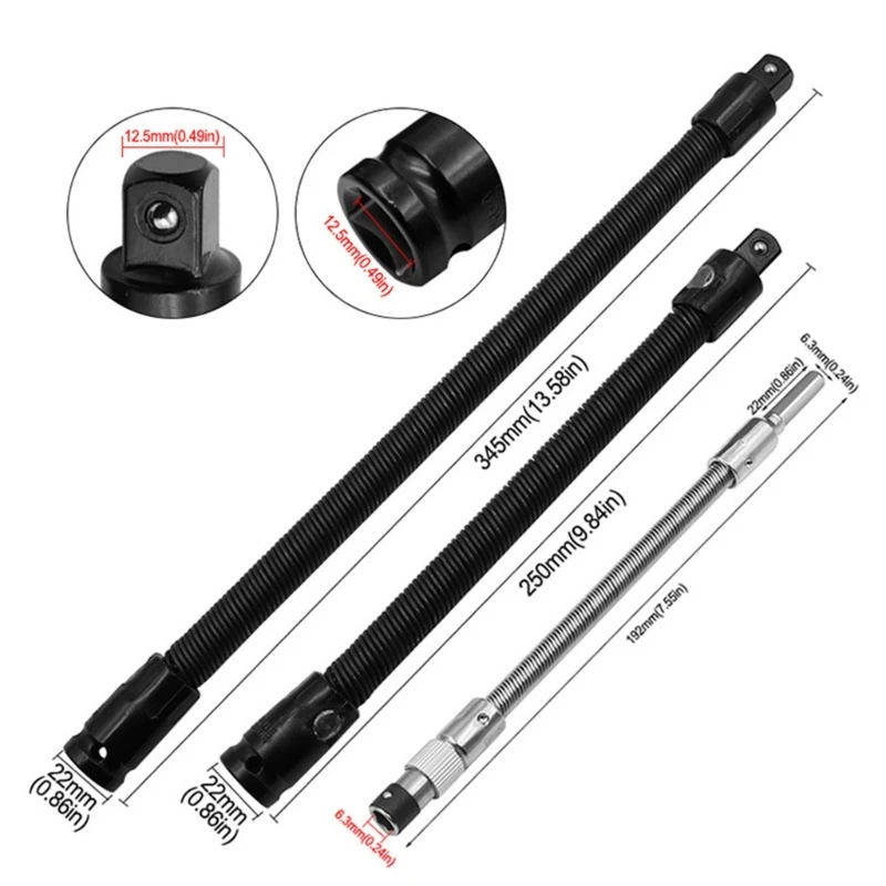 1/2 Flexibele As Extension Bar Extender Torque Socket Ratelsleutel Elektrische Dropship
