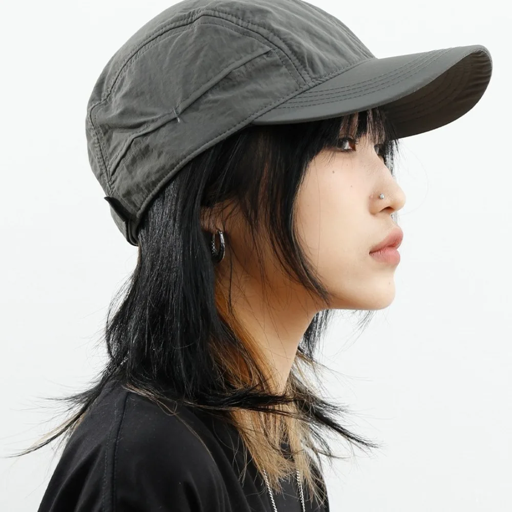 

Casual Drawstring Design Quick-drying Hat Thin Breathable Baseball Cap Solid Color Adjustable Sunshade Cap Unisex