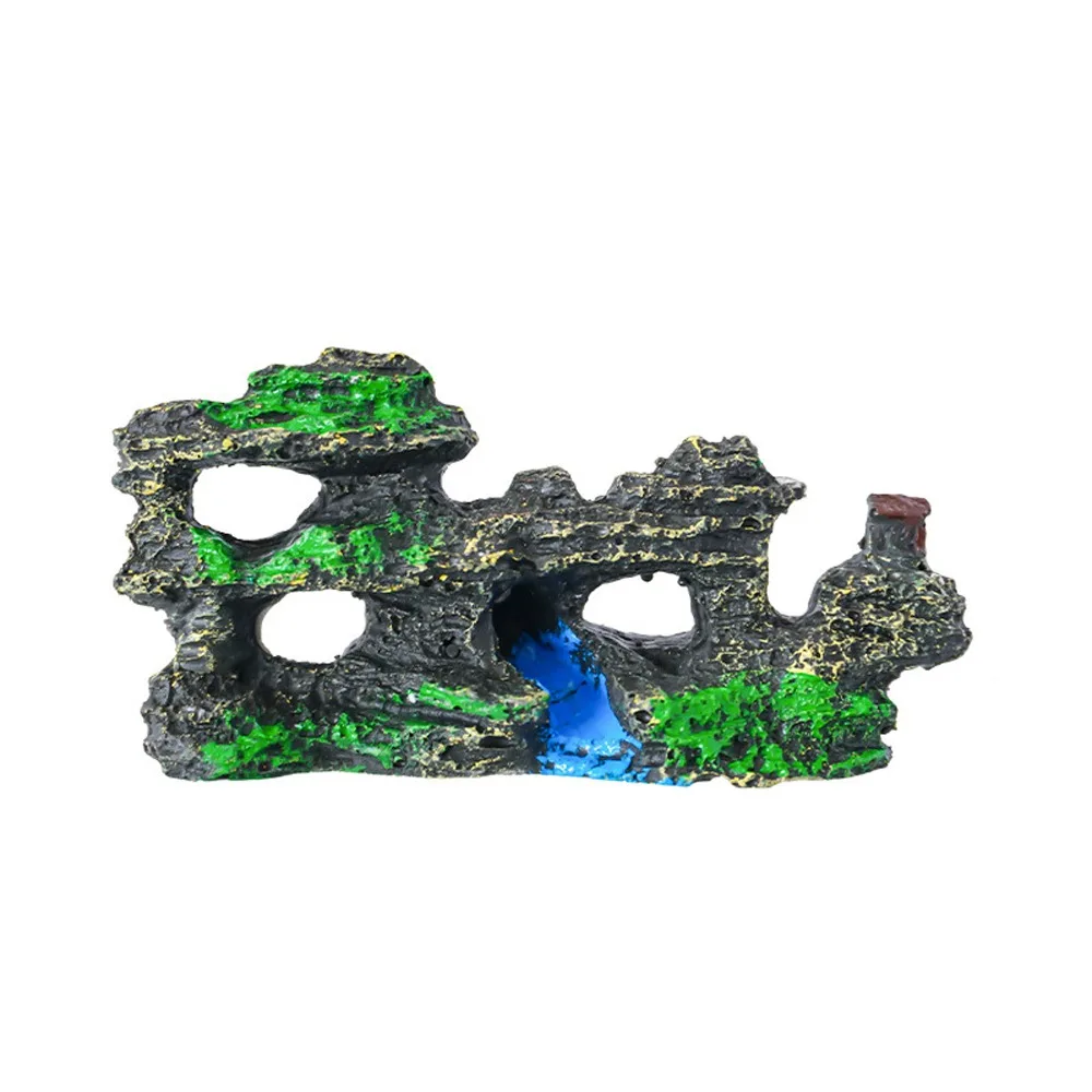 

Unique Aquarium Rockery Figurines Realistic Resin Craft Rock Formation Ornament Handmade Simulation Stone Statue