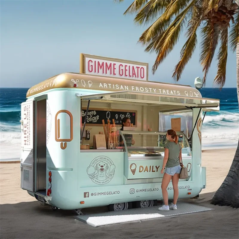 معايير الولايات المتحدة الأمريكية كشك طعام فاخر قابل للطي عربة طعام الشارع مقطورة مخيم قافلة متنقلة شاحنة قهوة حاوية مقهى متجر تصميم