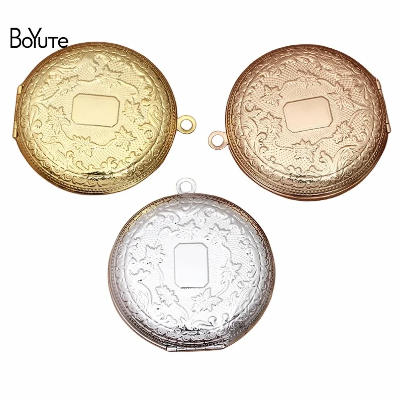 BoYuTe (2 Pieces/Lot) 50*13MM Big Round Metal Brass Floating Photo Locket Factory Direct Wholesale Diy Photo Locket Pendant