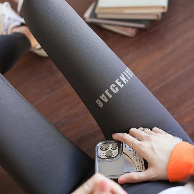 

Женские леггинсы с высокой талией для йоги, облегающие, весна-осень, укороченные, тонкие, базовый слой для активного образа жизни