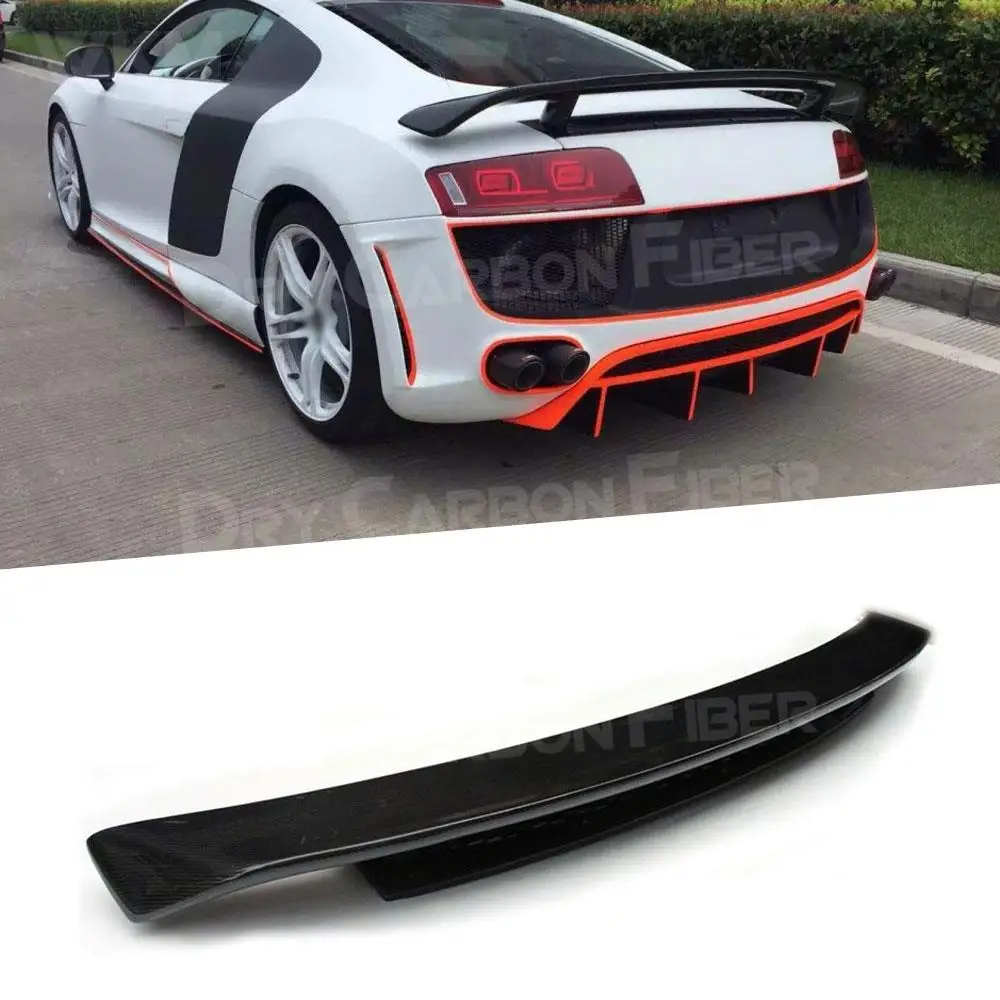 

For R8 Carbon Fiber Rear Spoiler Boot Trunk Wings for Audi R8 V8 V10 2010-2015 Auto Racing Car Styling