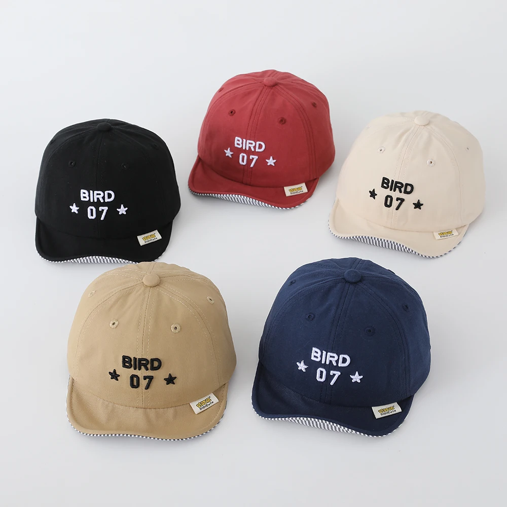 Simple embroidery digital 07 star soft brim baseball cap for children, casual outdoor, versatile sun protection hat view 6