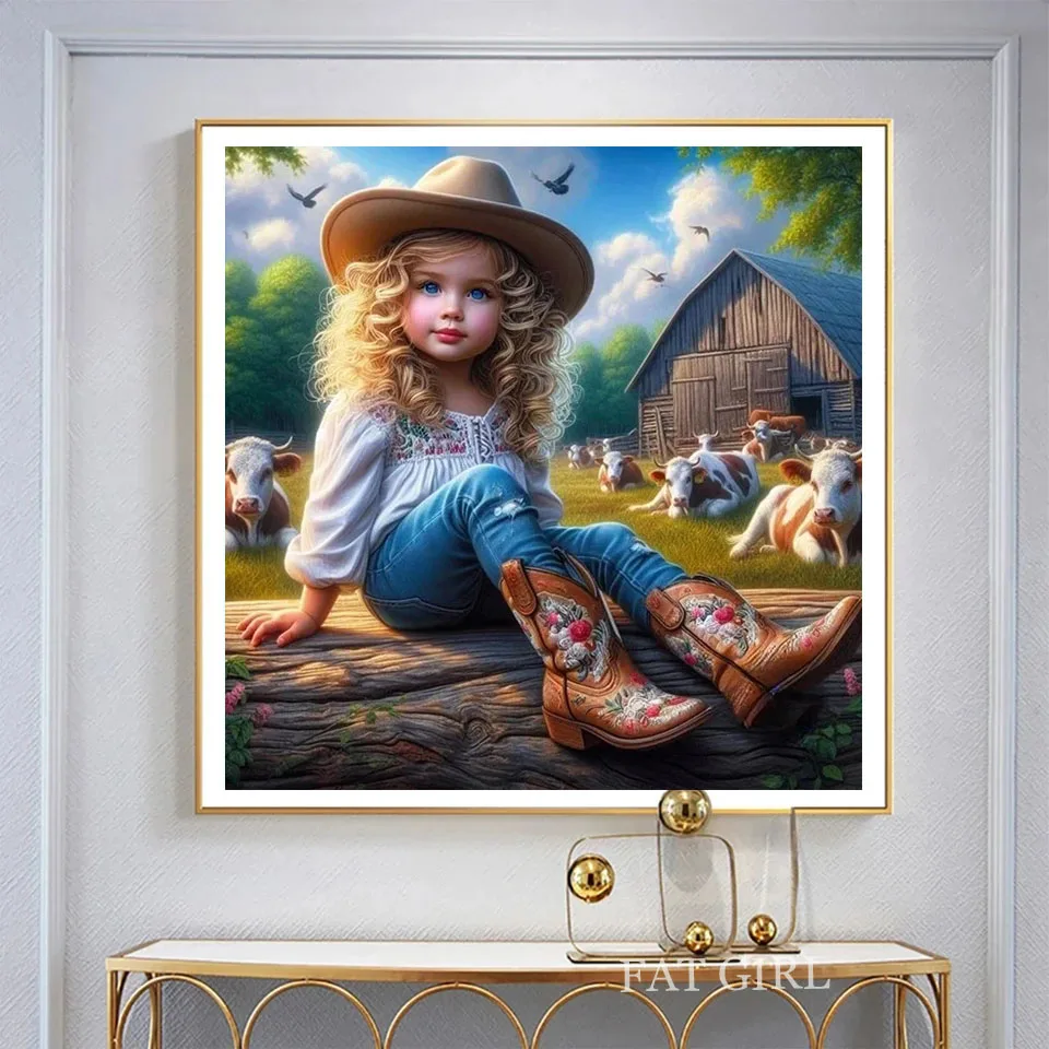 Cool Girl 5d Diy Diamond Painting Full Square Round Drill Diamond Mosaic Horse Embroidery Portrait Complete Kit Home Decoration