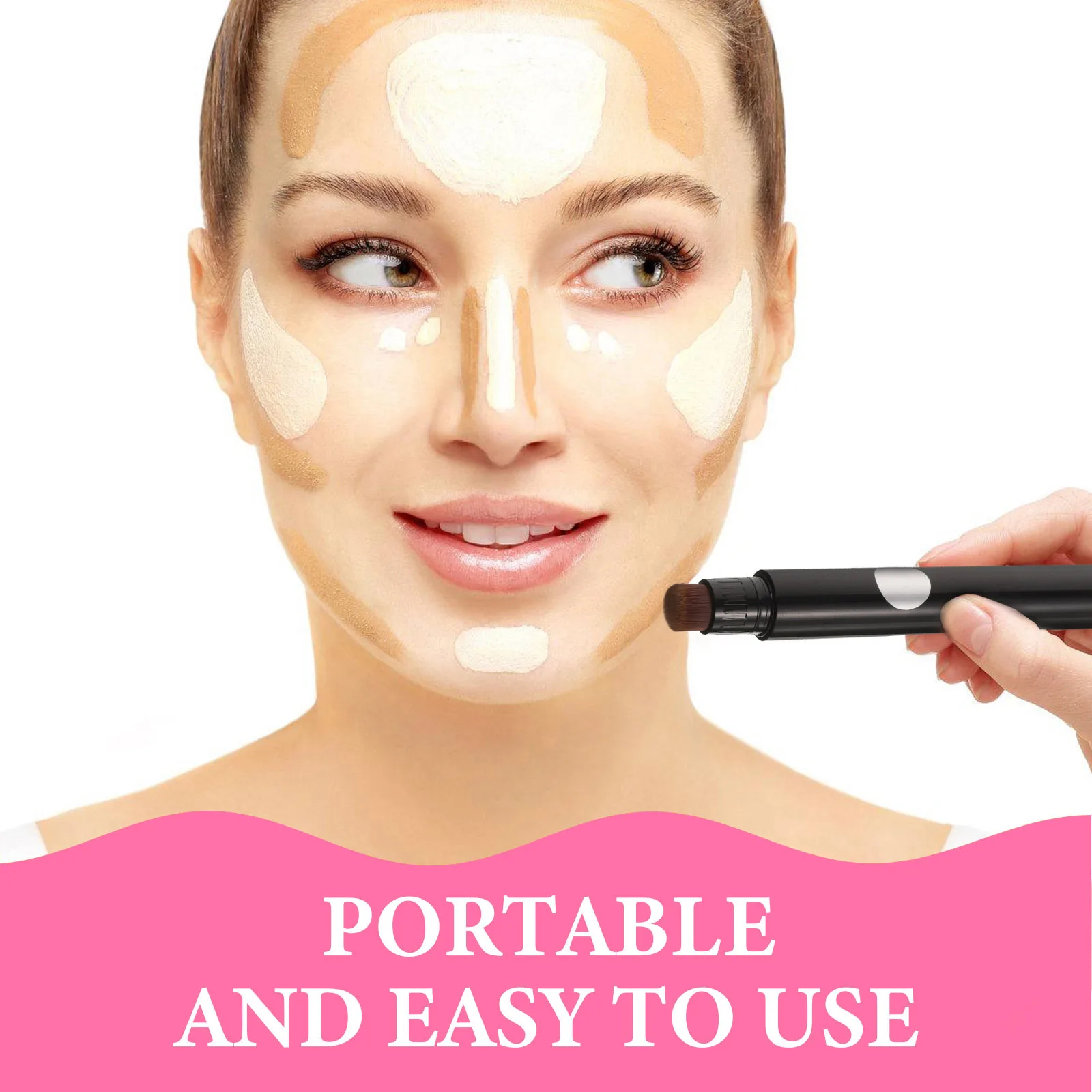 Dual End Highlight Contour Makeup Stick Portable Face Shape Enhancer Concealer Stick for Women Daily Wedding Use