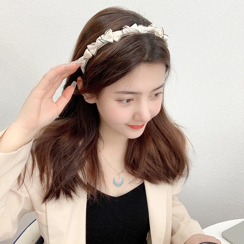 2022 New Style Small Fragrance Bow Thin Hair Hoop Hairpin Female Sen Headband Wild Go Out Niche Temperament Headdress Korea