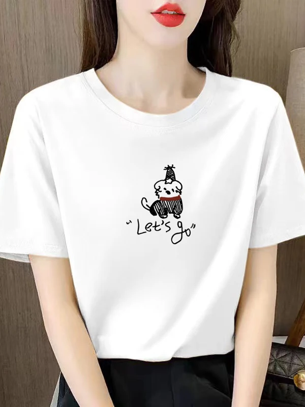 

Новая летняя женская футболка из чистого хлопка с принтом, круглым вырезом, приталенная, на пуговицах, повседневная, удобная