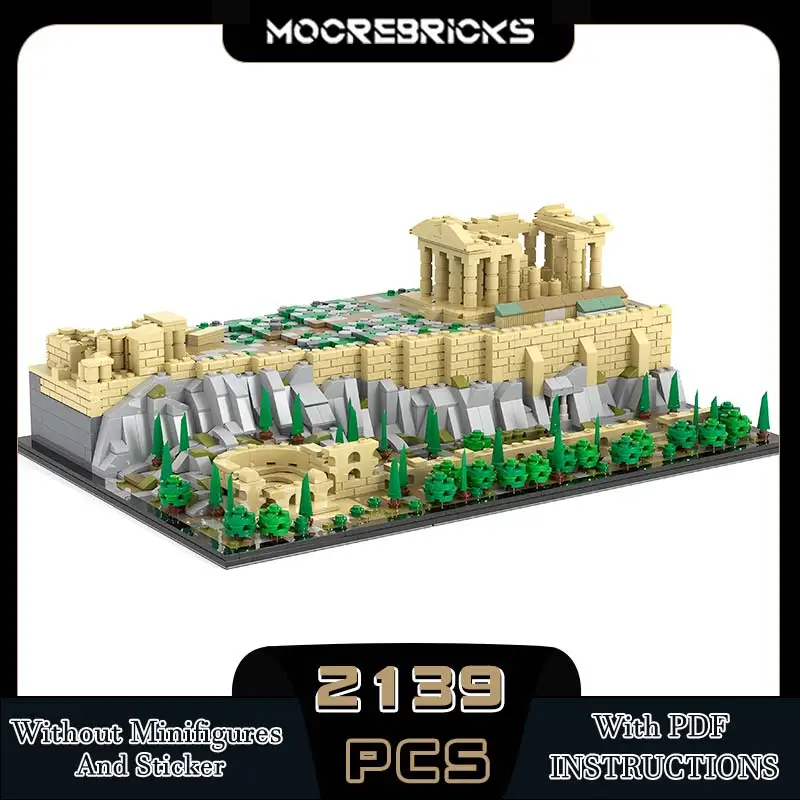 Medieval Ancient Castle Architecture Acropolis in Athens MOC Creative Street View Building Block Model Kid\'s DIY Toys Xmas Gifts