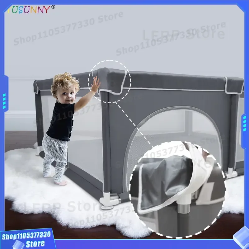 Foldable Mesh Baby Playpen Portable Indoor Safety Fence for Toddlers Breathable Child Activity Center Protective Gate Indoor