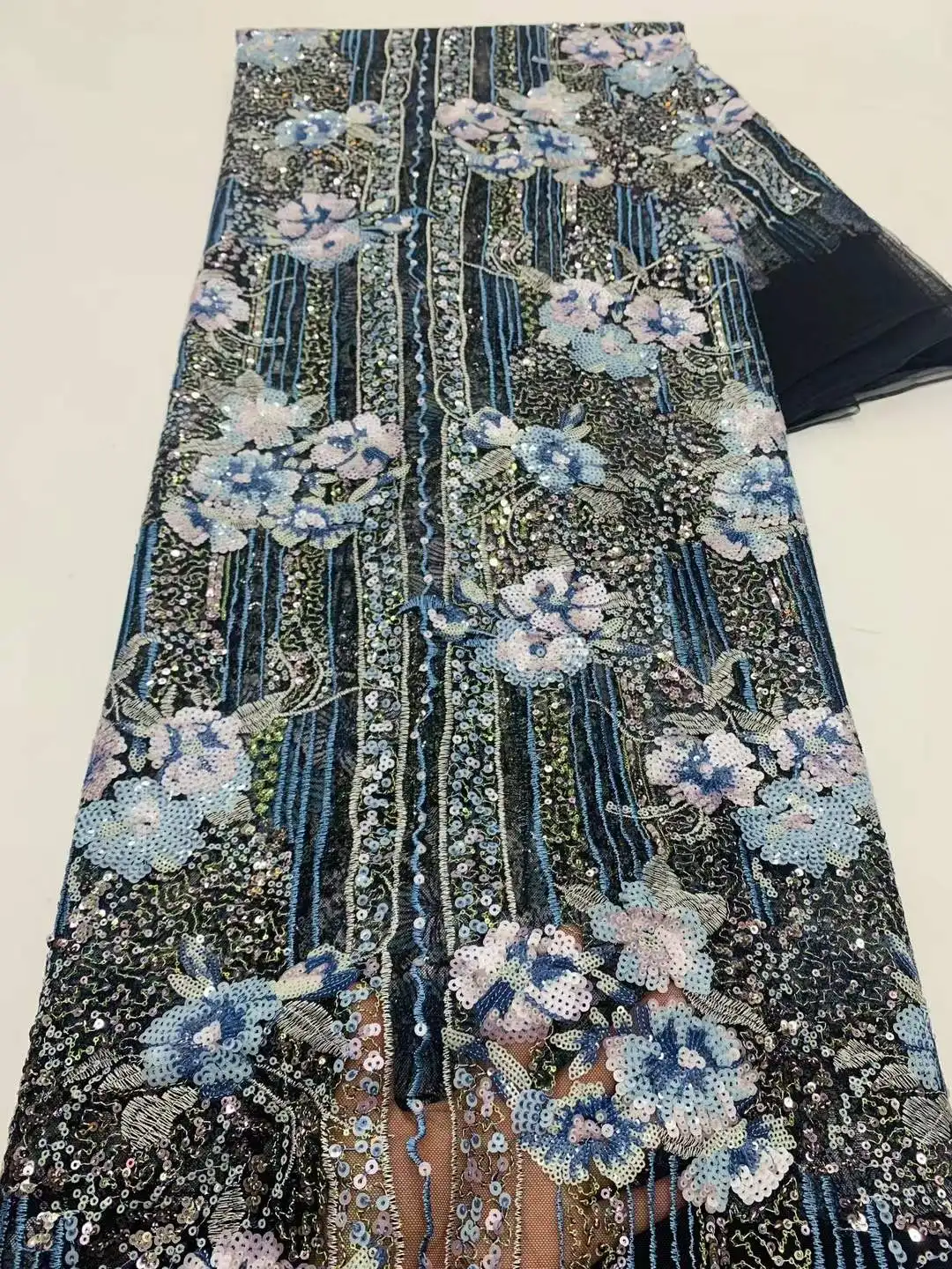 2025 novo tecido de renda de luxo africano 5 jardas francês nigeriano noiva moda lantejoulas tecidos de renda para vestidos de festa costurar-xx