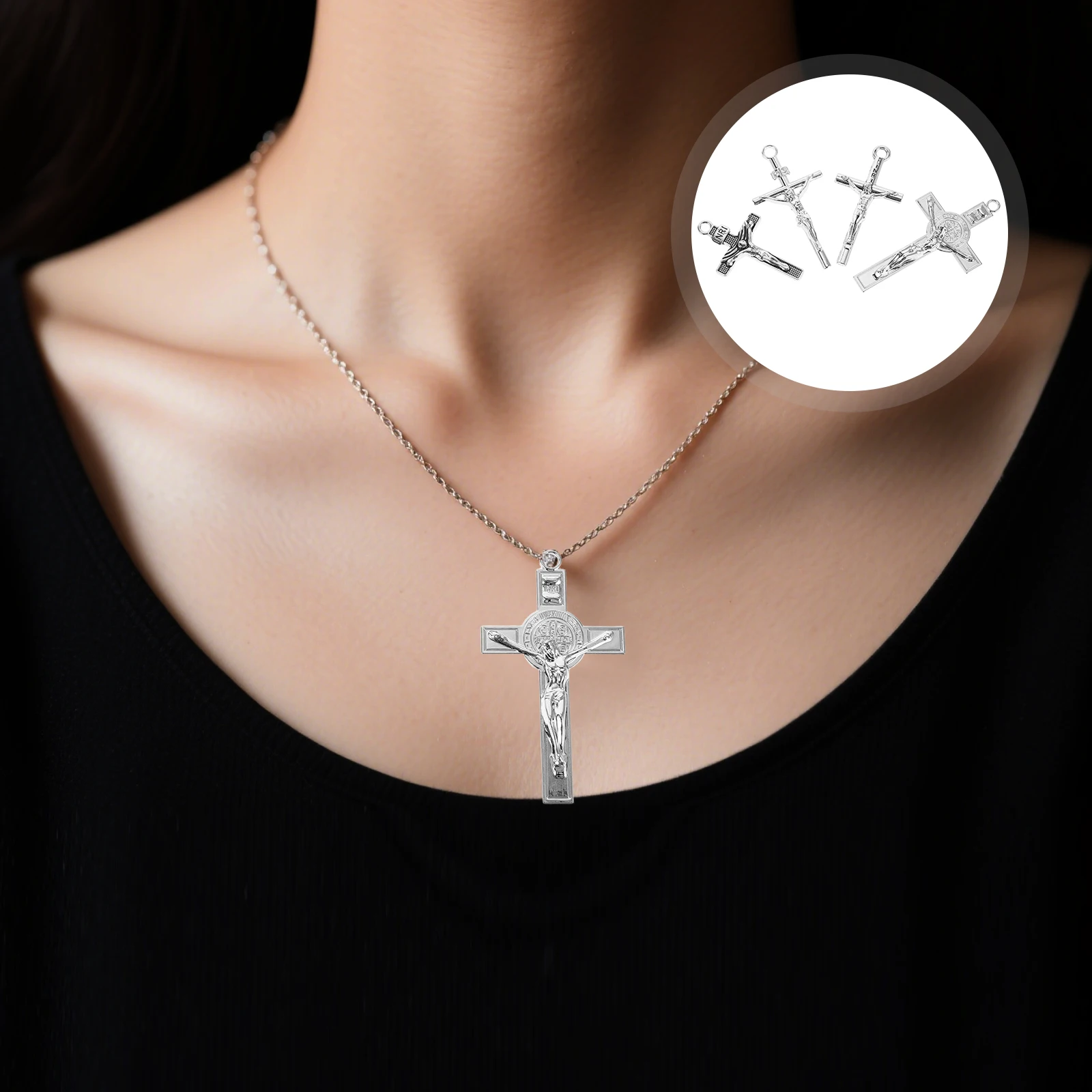 

12pcs Metal Cross Pendant Mini Crucifix Charms For Diy Jewelry Making Necklace Bracelet Religious Christian Accessories Craft