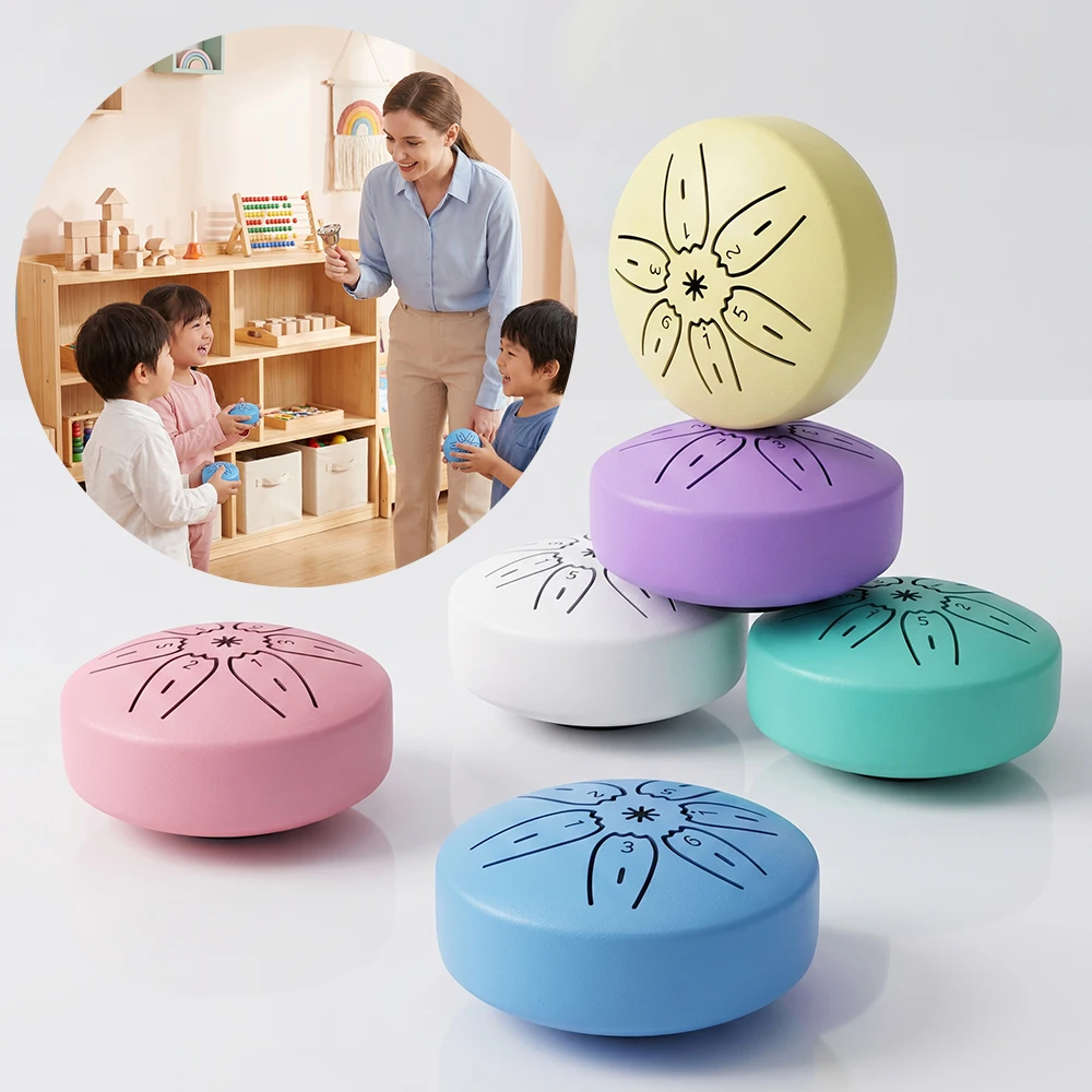 Portable Mini Steel Tongue Drum Rain Drum  Musical Instruments 3 Inch 6 Notes Ethereal Drum For Yog