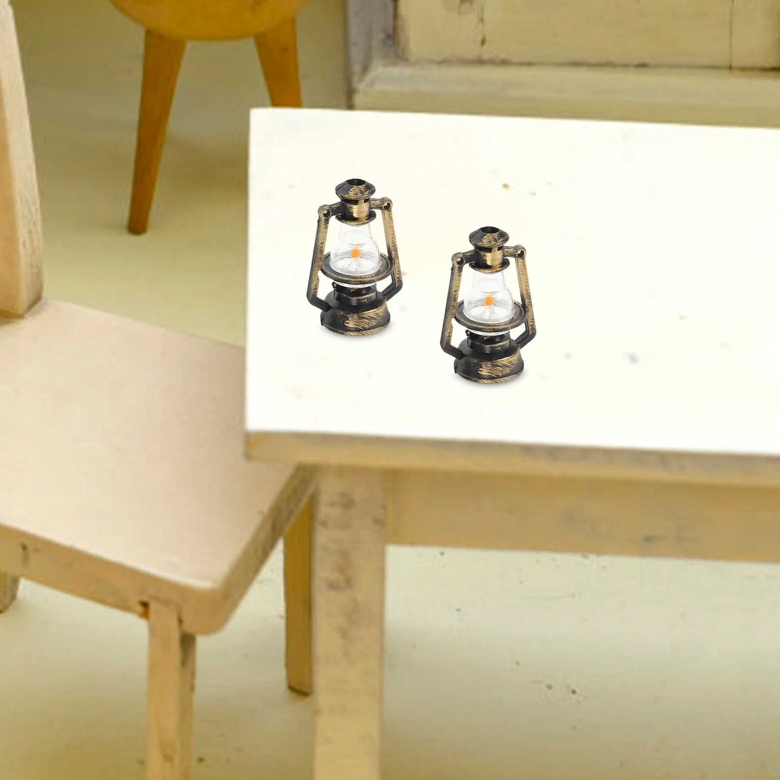 5 pçs estilo retro mini lanterna decoração para casa de bonecas iluminação cena em miniatura realce diy montagem item exibição