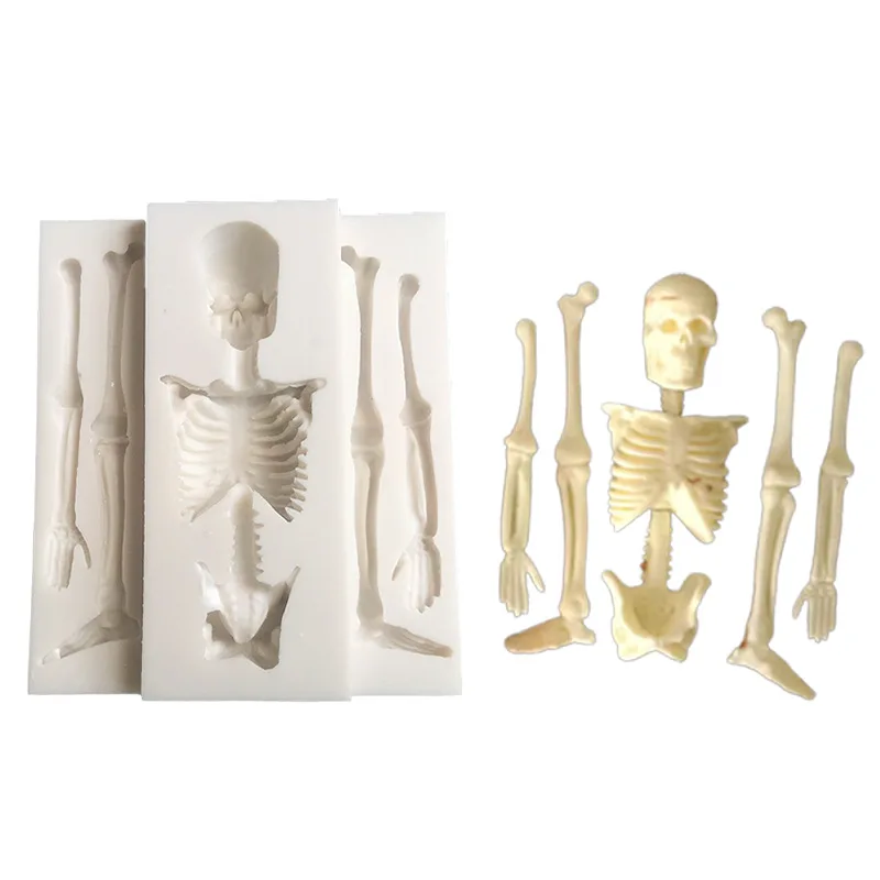 Skull Silicone Mold DIY Halloween skeleton Chocolate Mold Decorating Moulds for Kitchen Baking Cake Gummy Sugarcraft 2025 New