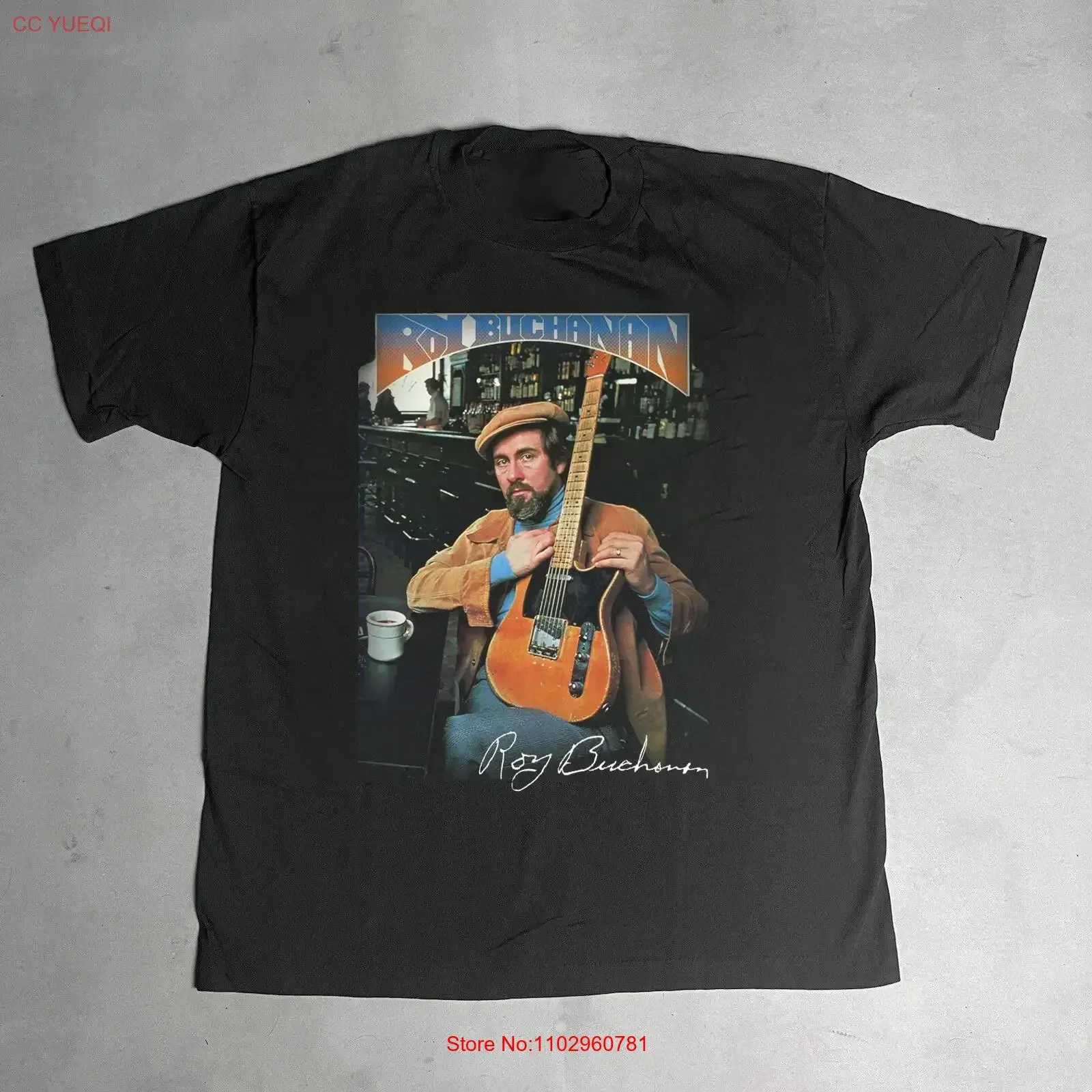 Camiseta de guitarra con la firma de Roy Buchanan, talla completa de S a 5XL, estilo vintage, lavada y elástica, para uso diario, cómoda y suave para hombre