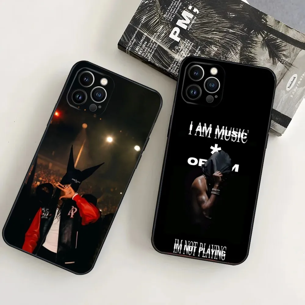 

Rapper P-Playboi Carti Phone Case For iPhone16,15,14,13,12 Mini 11 Pro XR,X,XS,MAX 7,8 Plus Silicone Cover Soft Black