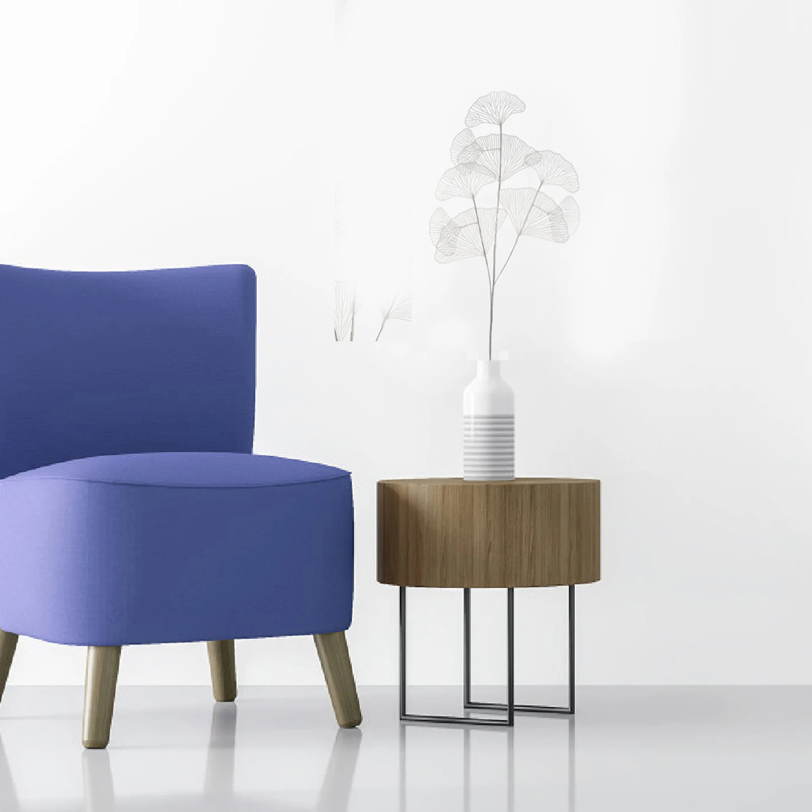 

2pcs Artificial Ginkgo Leaves Lifelike Fake Plants For Wedding Decor Home Office Decoration Plastic Plant Decorative Foliage