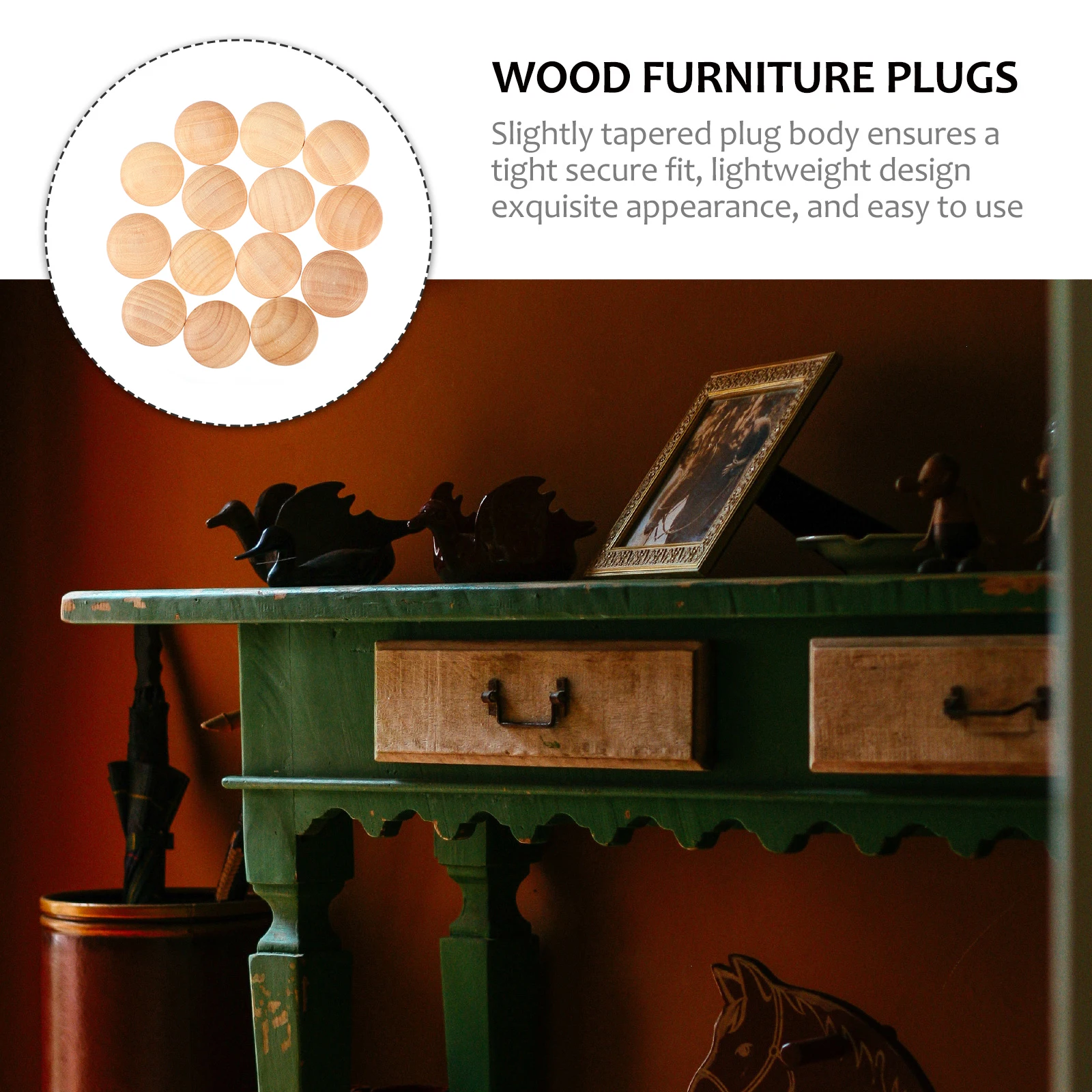 

50pcs Wood Hole Plugs 25x20mm Furniture Covers Decorative Screw Caps for Home Office Ugly Hole Concealer Gifts