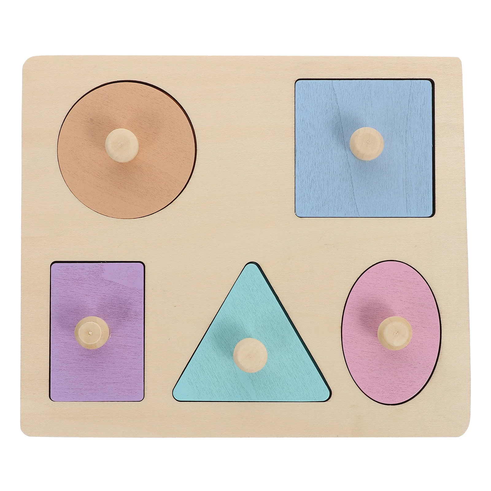 1 Satz 1 Satz geometrischer Formen-Puzzle aus farbigem Holz, passendes Spielzeug für Kinder, Gehirnentwicklung, frühes Lernen, Familie