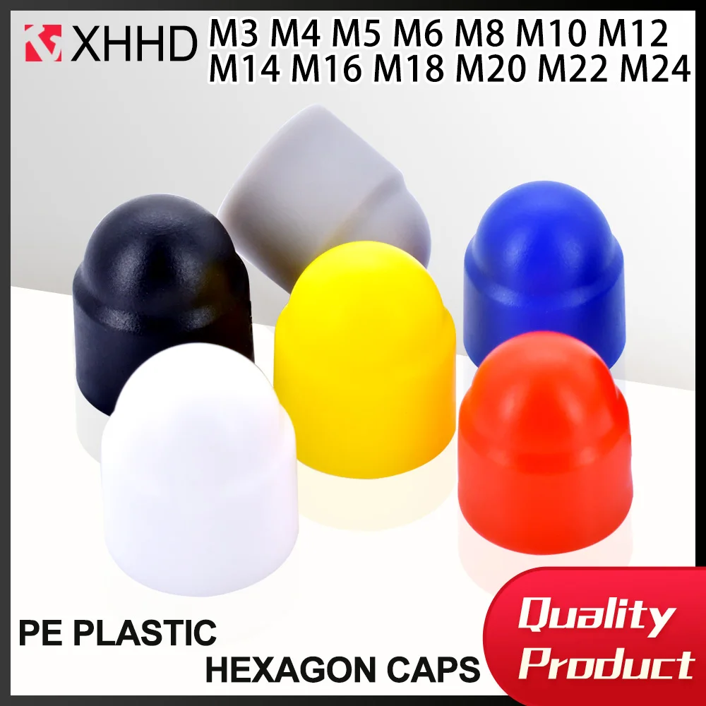 M3 M4 M5 M6 M8 M10 M12 M14 M16 M18 M20 M22 M24 PE Nut Bolt Exposed Hexagon Plastic Bolt Nut Anti-rust Dust Cover Car Accessories