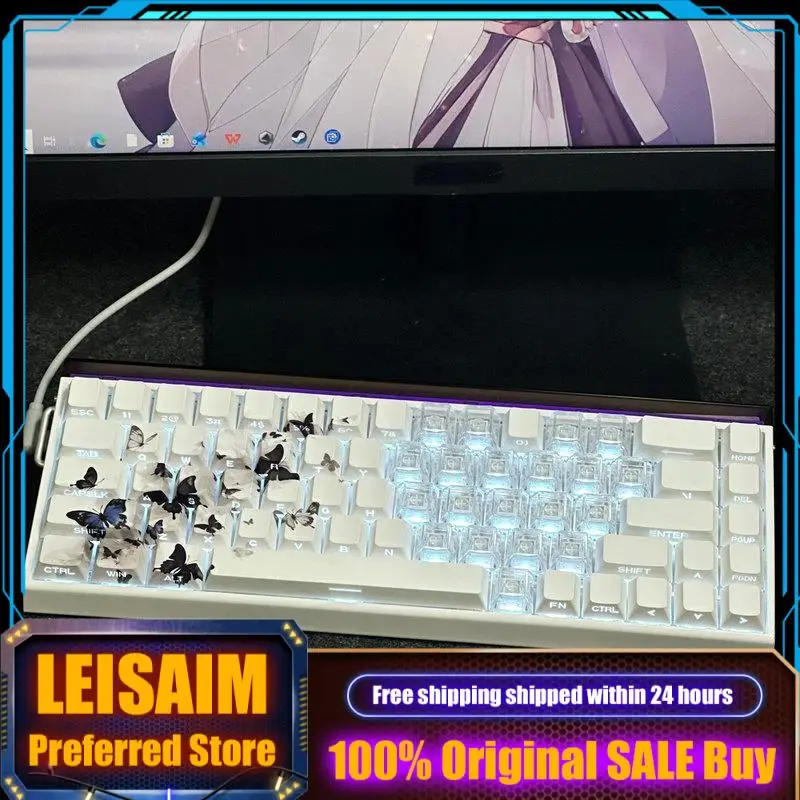 Butterfly Series Theme Transparent Keycaps PBT Mechanical Keyboard PC Gaming Keyboard accessories Collection Gifts Custom Keycap