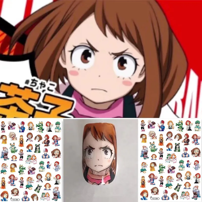 Anime My Hero Academia 3D Design DIY Decoration Tool Ochaco Uraraka Self Adhesive Decal Stamping Nail Sticker TSC 204 284