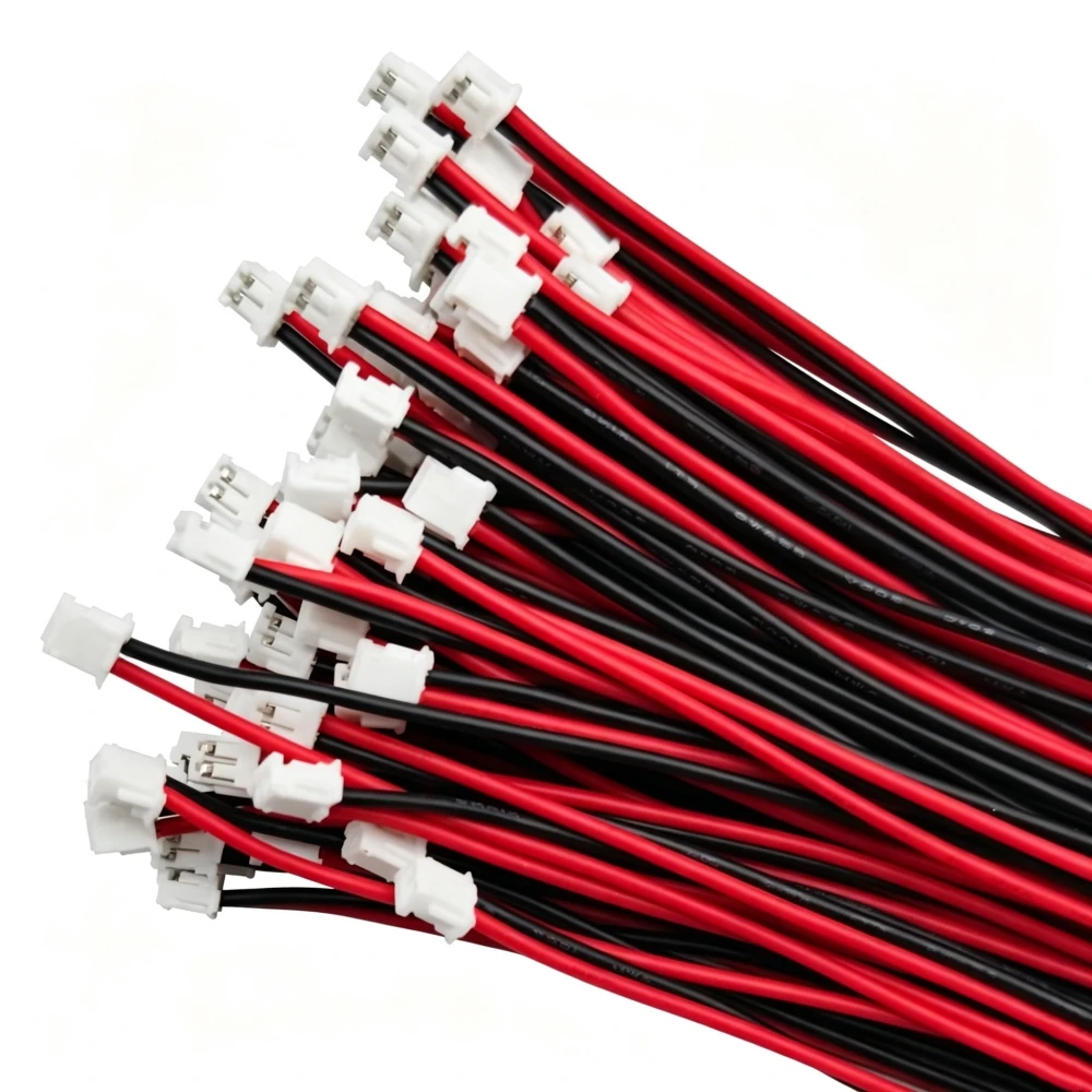 100Pcs ZH 1.5mm Wire Cable 2 Pin Connectors Electronic Line Length 10cm