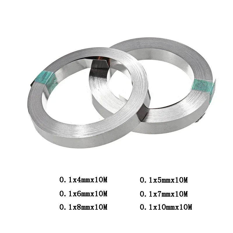 Nickel Plated Strip Tape For Li 18650 Battery Welding Compatible For Diy Machine 10m Width 4/5/6/7/8/10mm X Thick 0.1mm