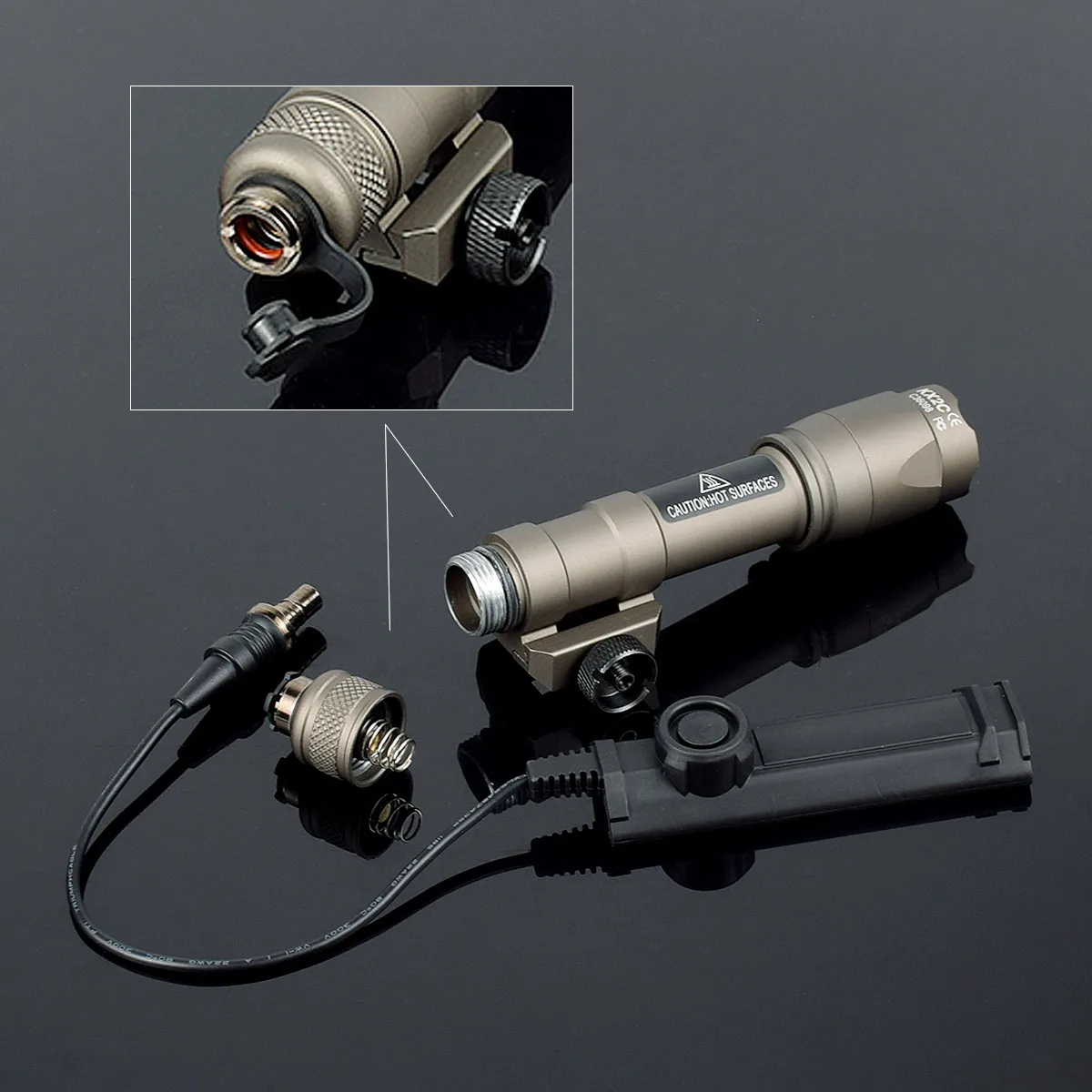 Surefire M300 M600 مصباح يدوي مفتاح ضغط عن بعد محول التكتيكية M600B V2 كشاف ضوء التحكم المزدوج زر التبديل المستمر