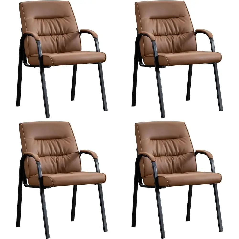 

4-Pack Leather Office Chairs for Conference and Waiting Rooms without Wheels