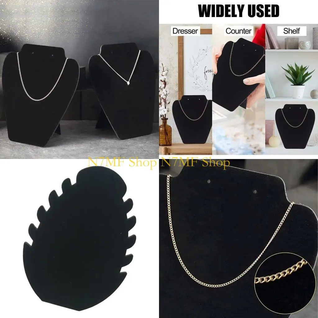 

N7MF Velvets Necklace Display Rack Multipurpose Jewelry Elegant Easel Stand for Showcasing Necklace and Pendants