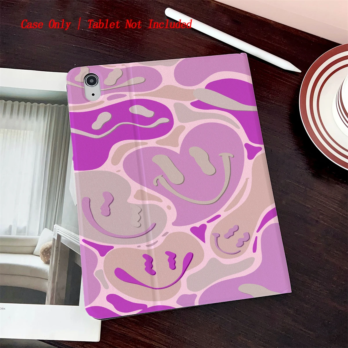 

8. Чехол для iPad с принтом в свежем стиле, 360° ° Вращающаяся подставка и слот для ручки, стиль книги, автоматический режим сна/пробуждения, совместим с различными Apple iPad