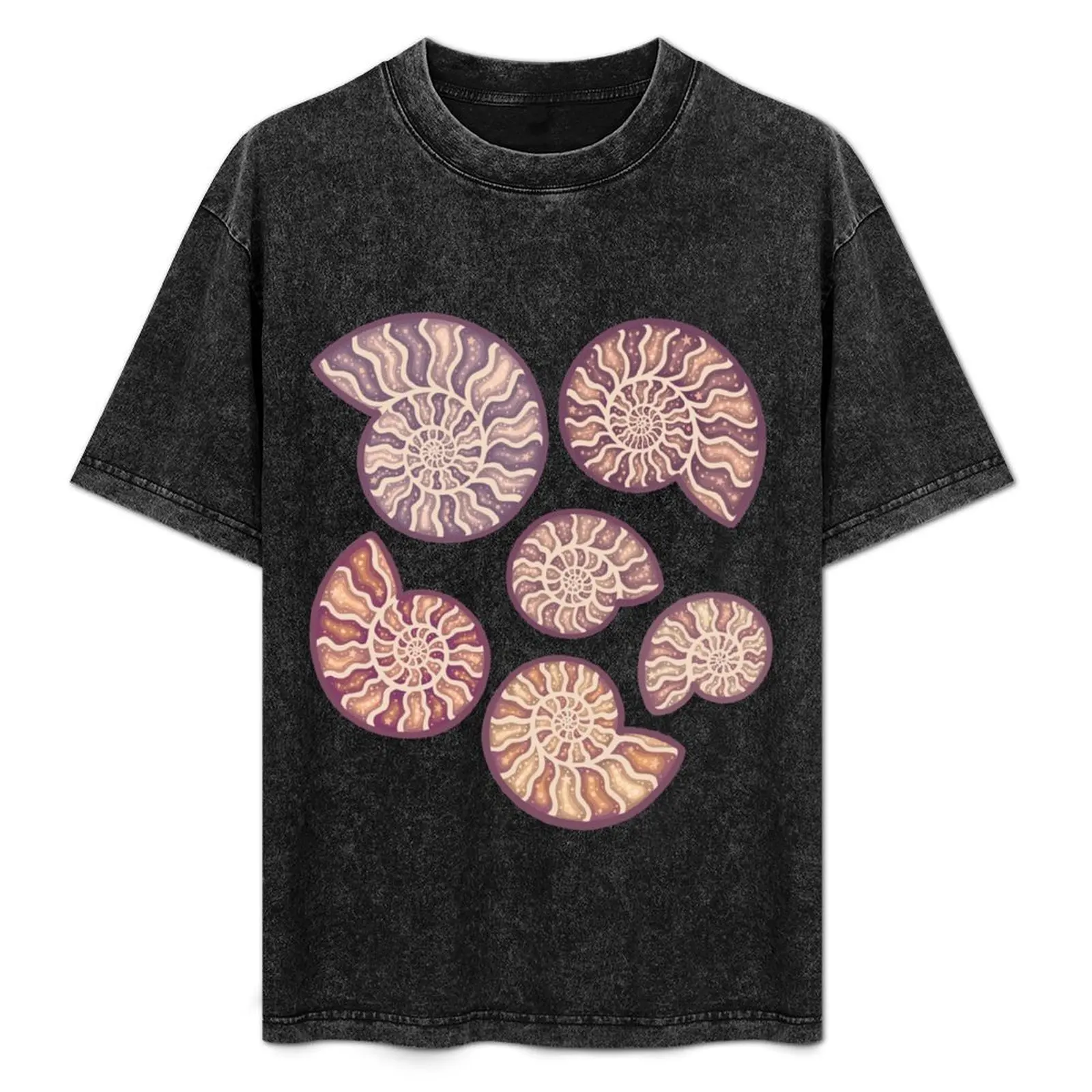 

Fossilized Ammonites T-Shirt Soft Basic Cotton Short Sleeve Tee