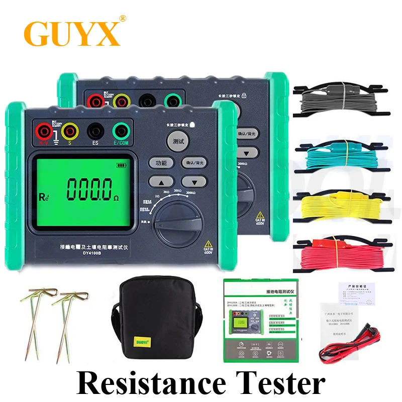 Digital Grounding Resistance Tester Clamp Type Resistance Measuring Instrument Lightning Protection High-precision Shaking Meter