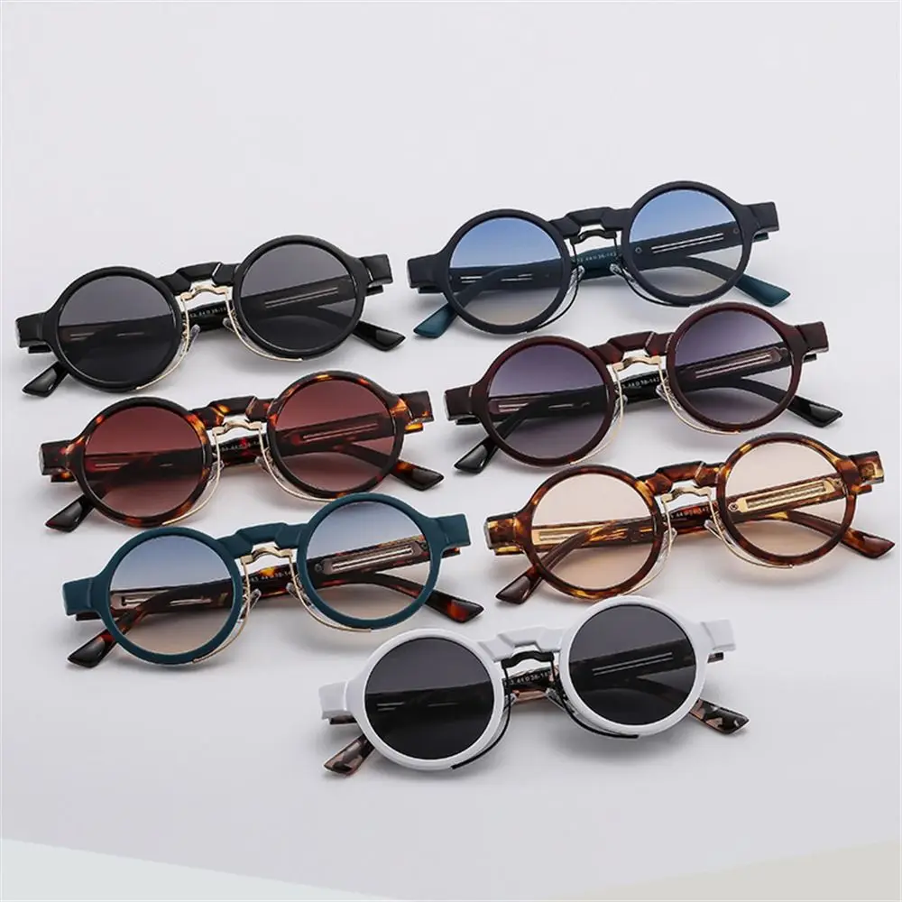 

New Round Frame Round Sunglasses Small UV400 Protection Punk Sun Glasses Y2K Gradient Shades for Women & Men