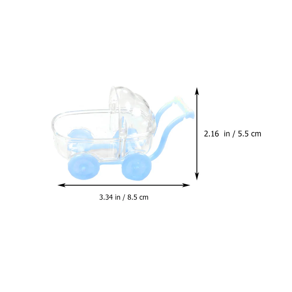 12 Peças de Caixas de Armazenamento de Doces de Plástico Transparente em Forma de Carrinho de Compras para Crianças, Simulação de Carrinho para Coordenação Motora